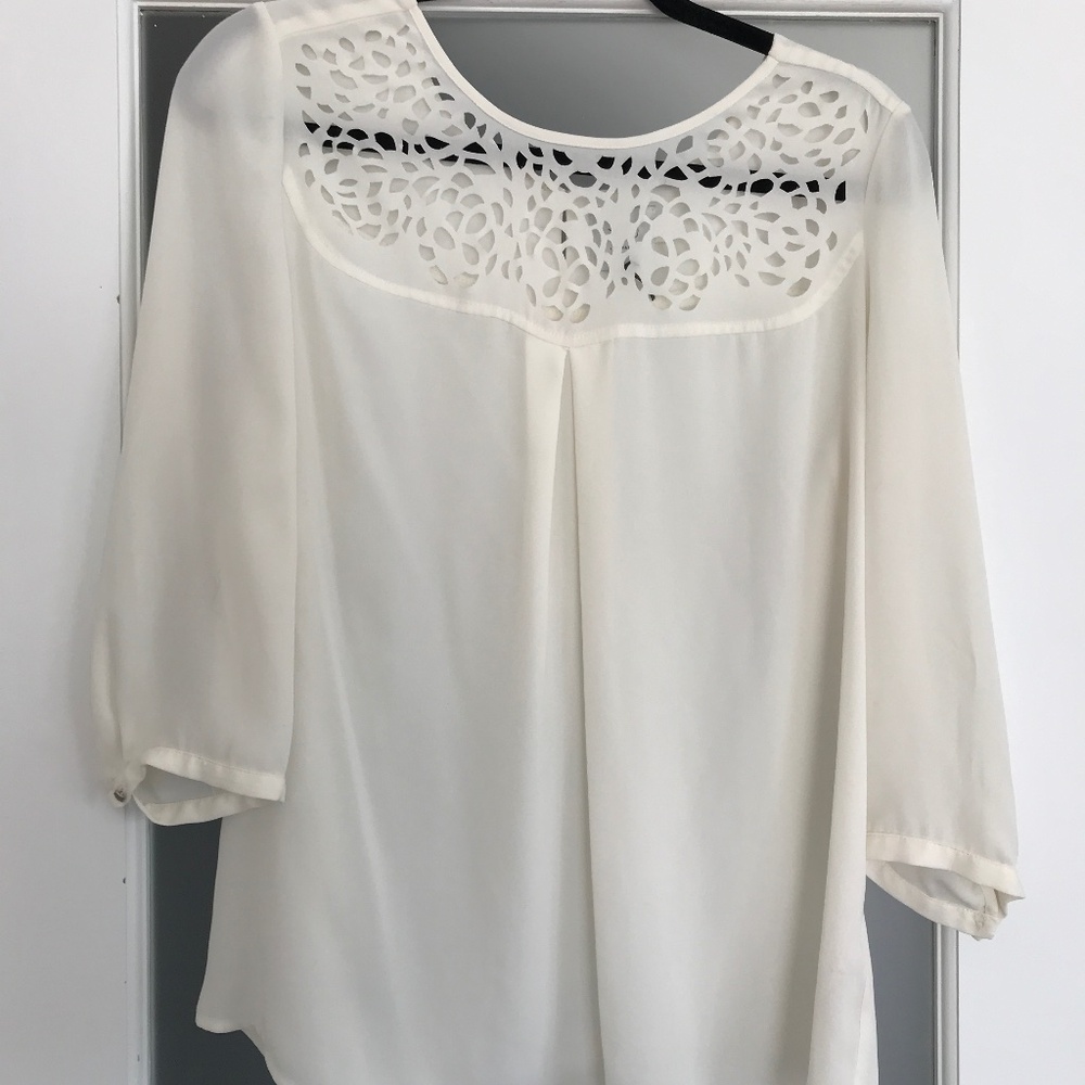 Anthropologie HD Paris Ivory Blouse- size 6